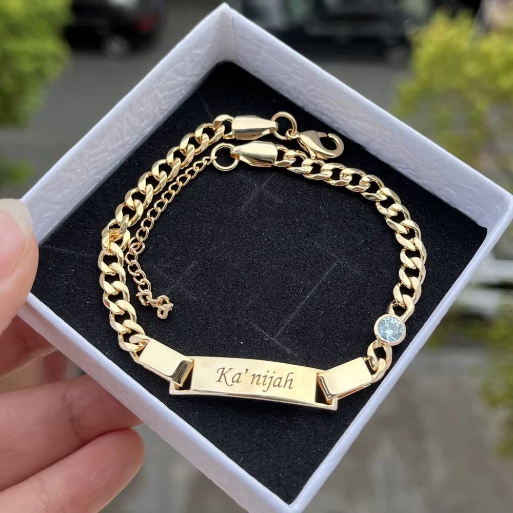Custom Baby’s birthstone bracelet